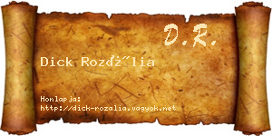 Dick Rozália névjegykártya